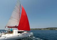 sailing yacht trimaran neel 45 under gennaker